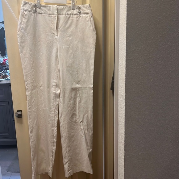 Willi Smith Cream high waisted trousers 8 - Picture 1 of 4